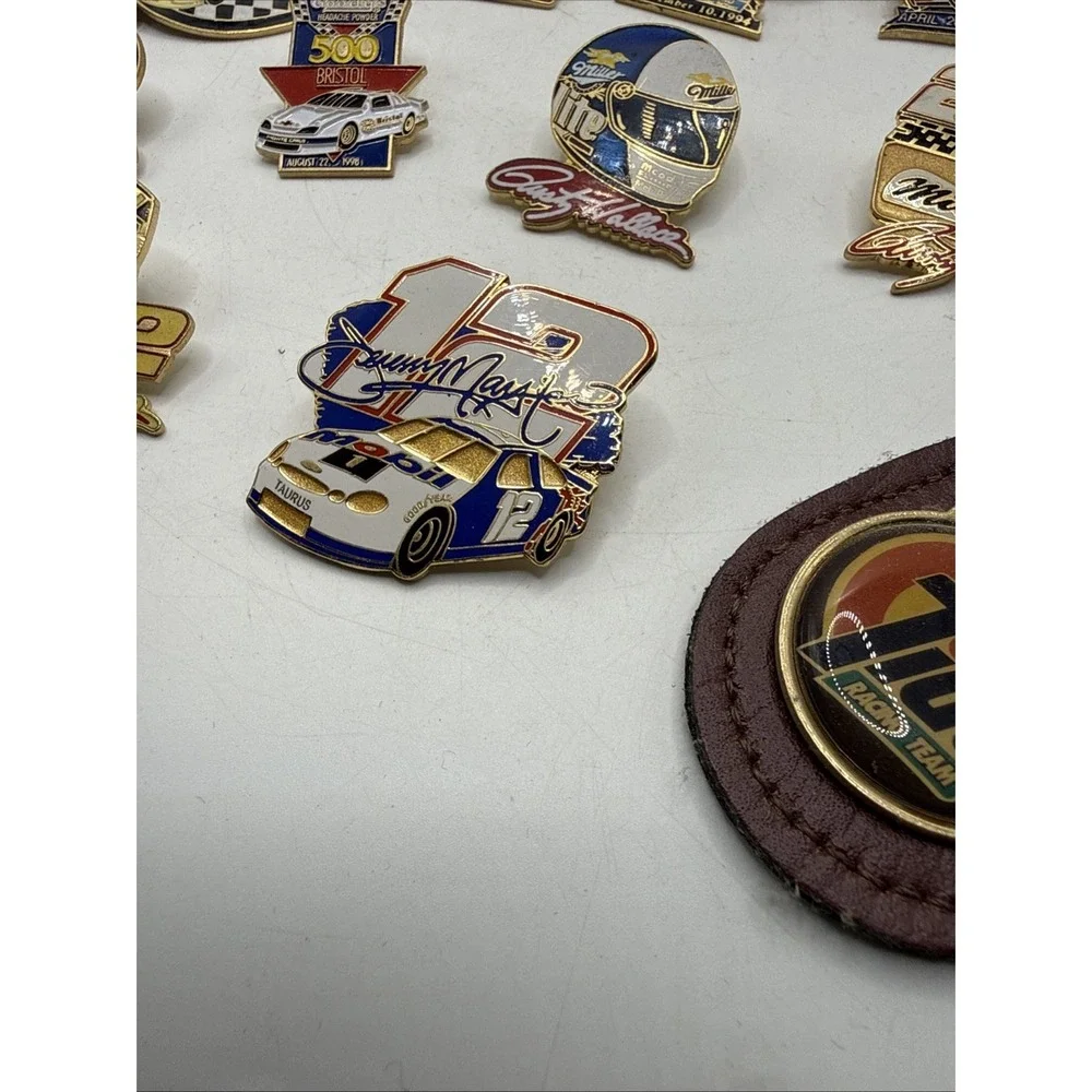 Lot Of Nascar Lapel Pins, Tickets, Patches, Keychain, Vintage